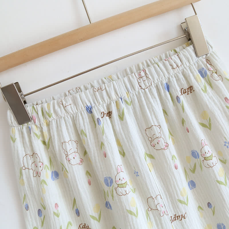 Floral Rabbit Flutter Sleeve Loungewear Set - image 10