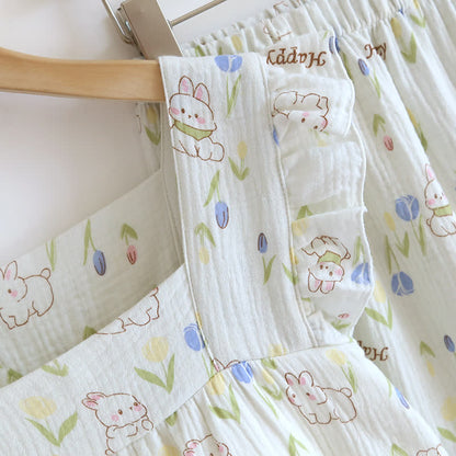 Floral Rabbit Flutter Sleeve Loungewear Set - image 4