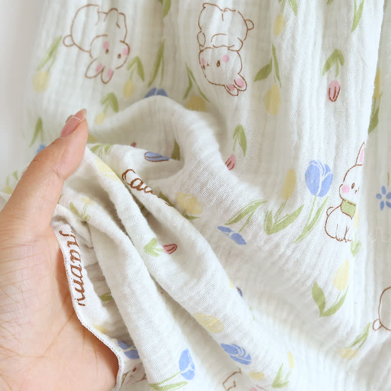 Floral Rabbit Flutter Sleeve Loungewear Set - image 11