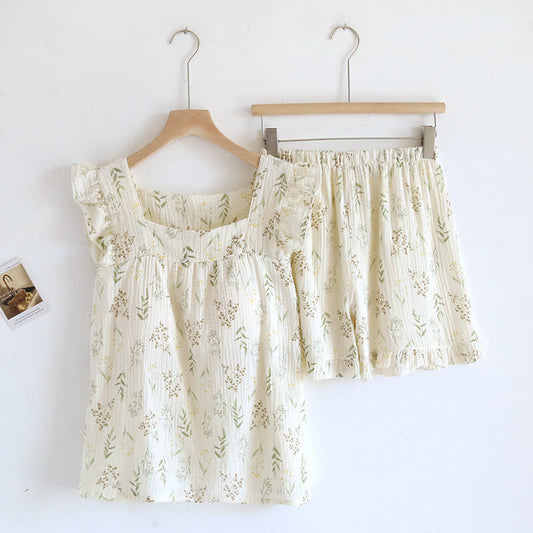 Leaf Padded Flutter Sleeve Pajama Set - XL - image 0