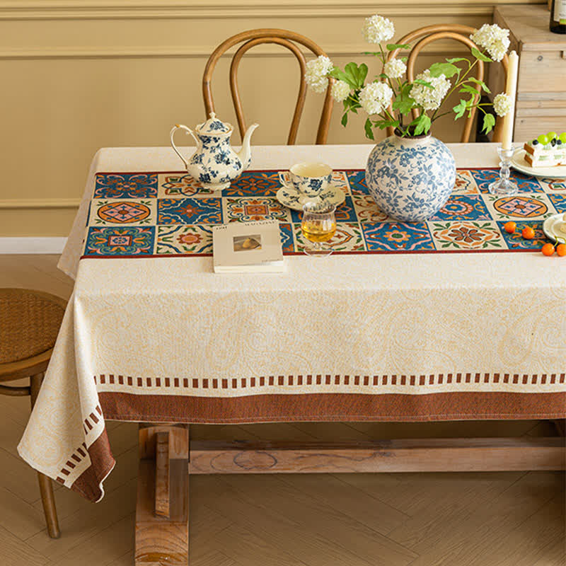 Moroccan Style Jacquard Decorative Tablecloth - image 1