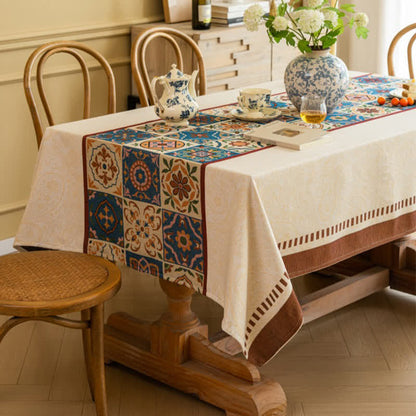 Moroccan Style Jacquard Decorative Tablecloth - A - 55" x 118" - image 0