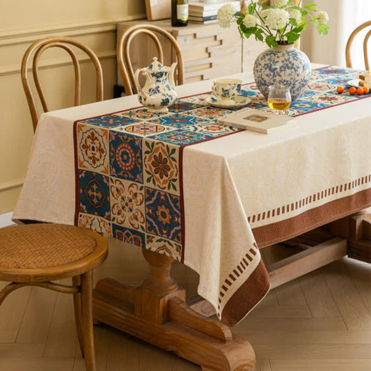 Moroccan Style Jacquard Decorative Tablecloth - A - 55" x 118" - image 0