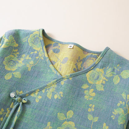 Rose Jacquard Cotton Gauze Sleepwear Set - image 3