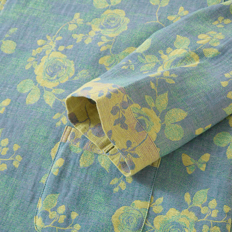 Rose Jacquard Cotton Gauze Sleepwear Set - image 7