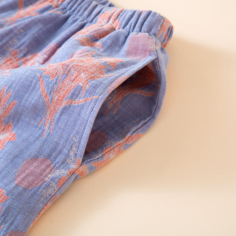 Oriental Lily Cotton Gauze Sleepwear Set - image 9