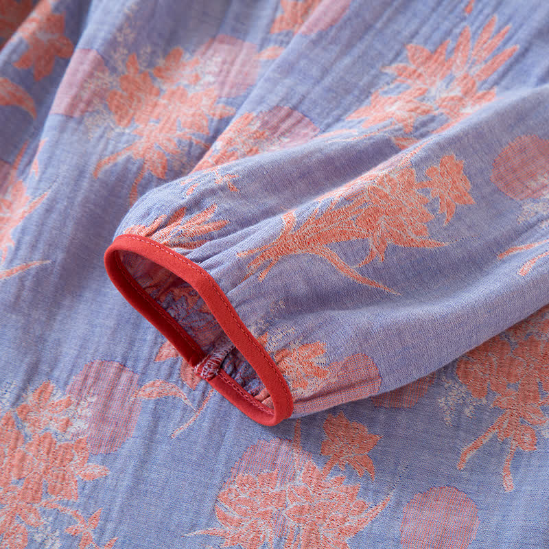 Oriental Lily Cotton Gauze Sleepwear Set - image 6