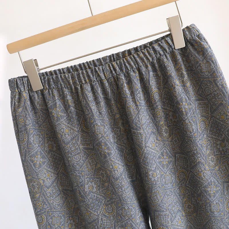 Unisex Japanese Kimono Geometric Pajama Set - image 12