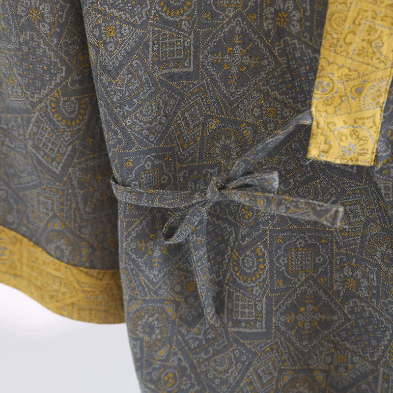 Unisex Japanese Kimono Geometric Pajama Set - image 6