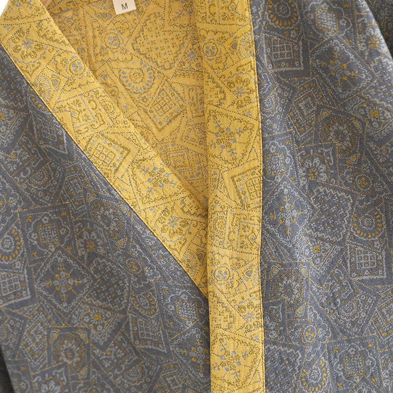 Unisex Japanese Kimono Geometric Pajama Set - image 4