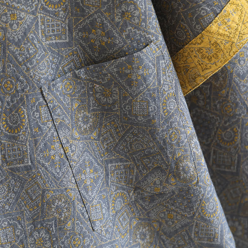 Unisex Japanese Kimono Geometric Pajama Set - image 5