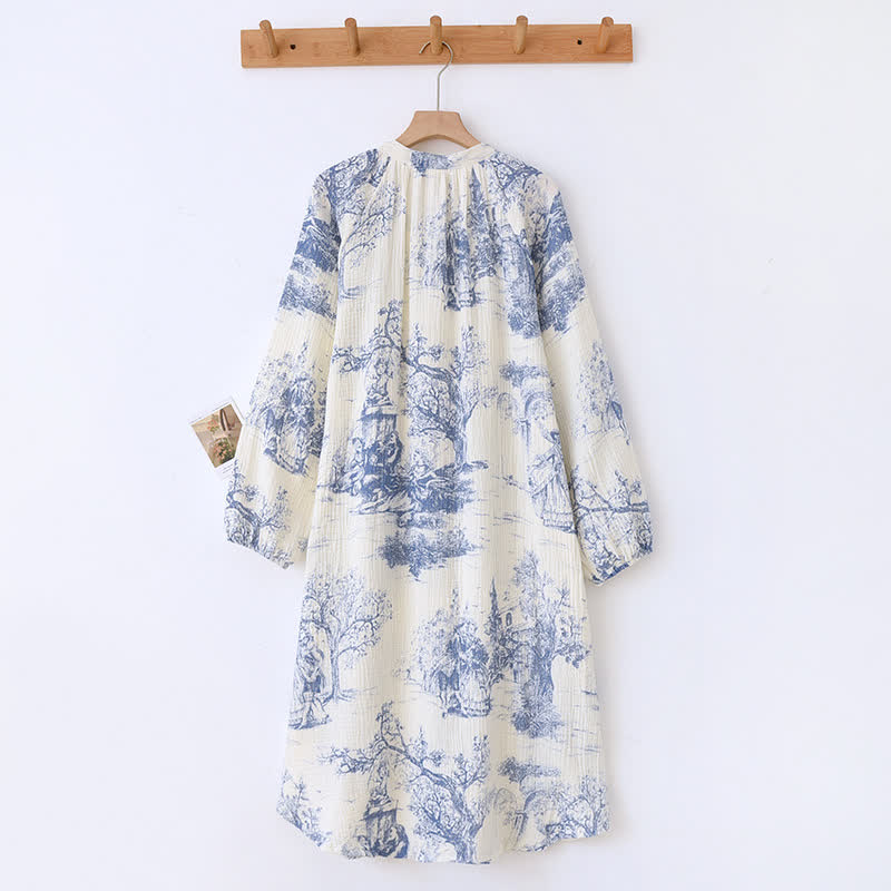 Toile Print Cotton Gauze Nightdress - image 4