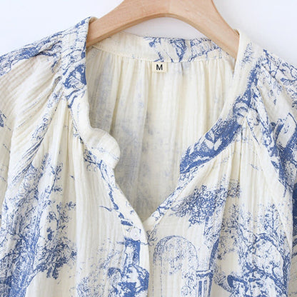 Toile Print Cotton Gauze Nightdress - image 5