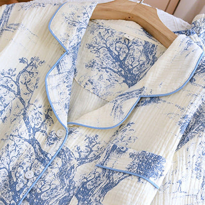 Toile Print Cotton Gauze Nightwear Set - image 2