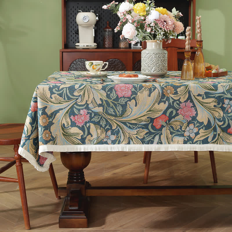 Stain-Resistant Tassel Farmhouse Style Tablecloth - 55" x 118" - image 0