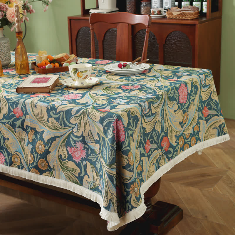 Stain-Resistant Tassel Farmhouse Style Tablecloth - image 1