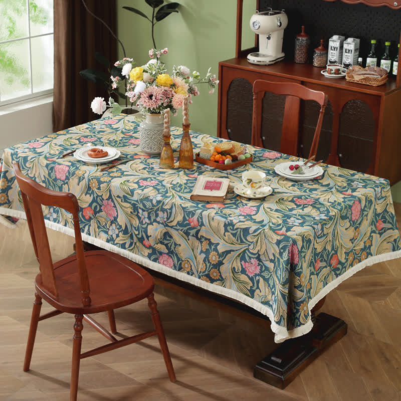 Stain-Resistant Tassel Farmhouse Style Tablecloth - image 2
