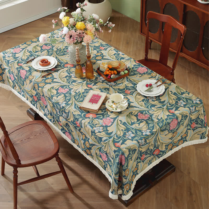 Stain-Resistant Tassel Farmhouse Style Tablecloth - image 3