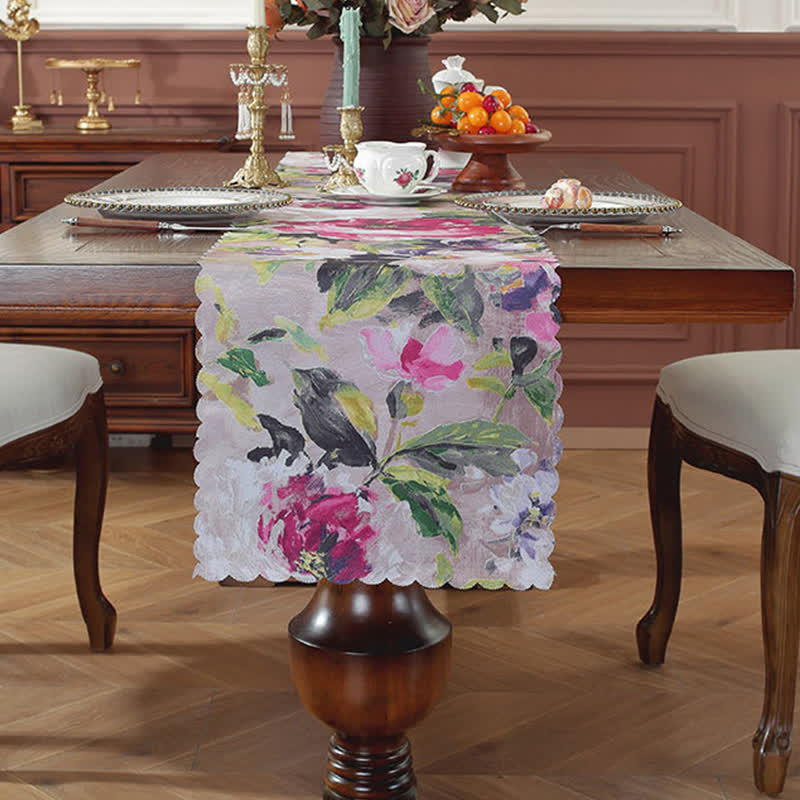 Waterproof Oil Painting Wave Edge Table Runner - image 5