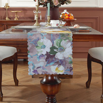 Waterproof Oil Painting Wave Edge Table Runner - image 8