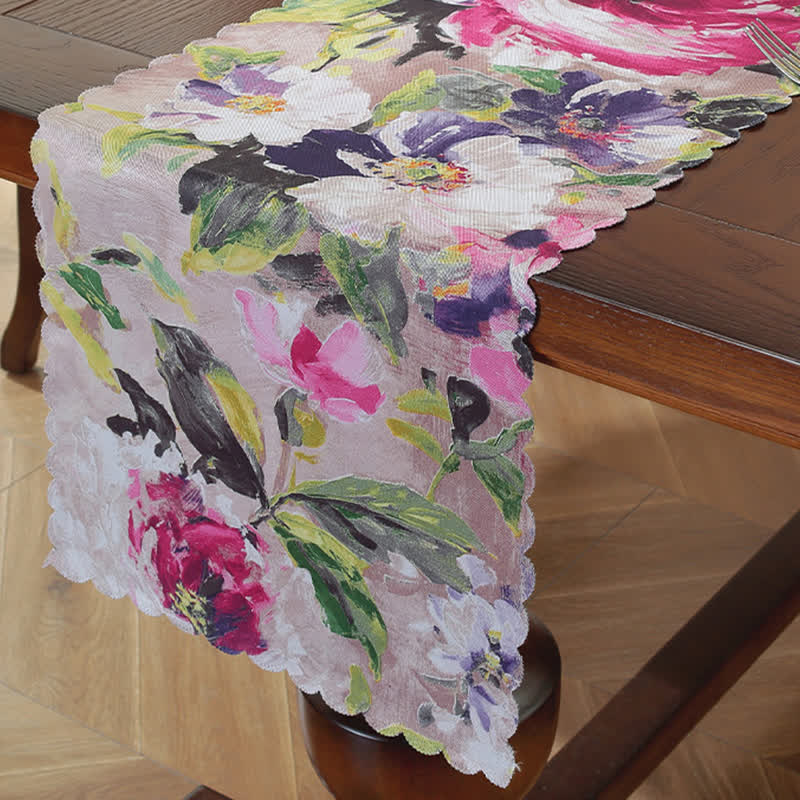 Waterproof Oil Painting Wave Edge Table Runner - image 6
