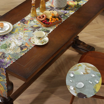 Waterproof Oil Painting Wave Edge Table Runner - image 1