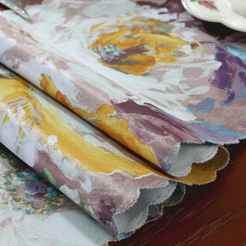 Waterproof Oil Painting Wave Edge Table Runner - image 9