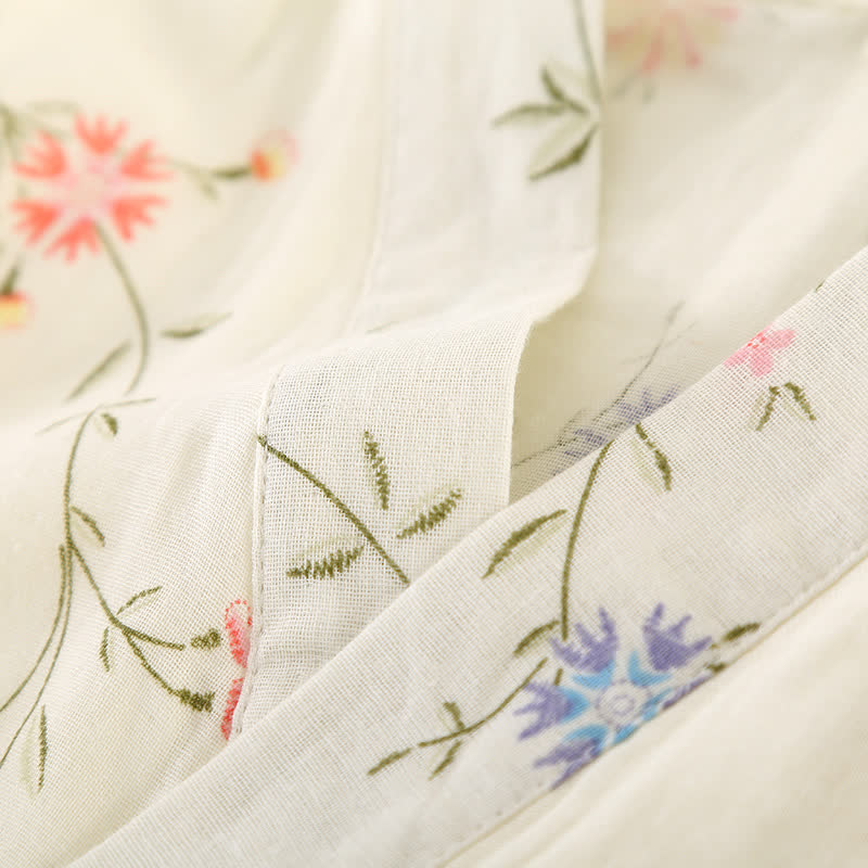 Floral Cotton Gauze Kimono Loungewear Robe - image 3