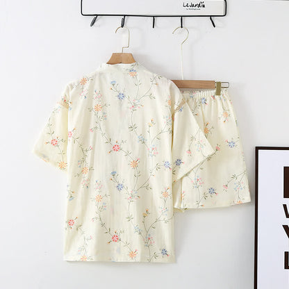 Floral Cotton Gauze Kimono Loungewear Robe - image 1