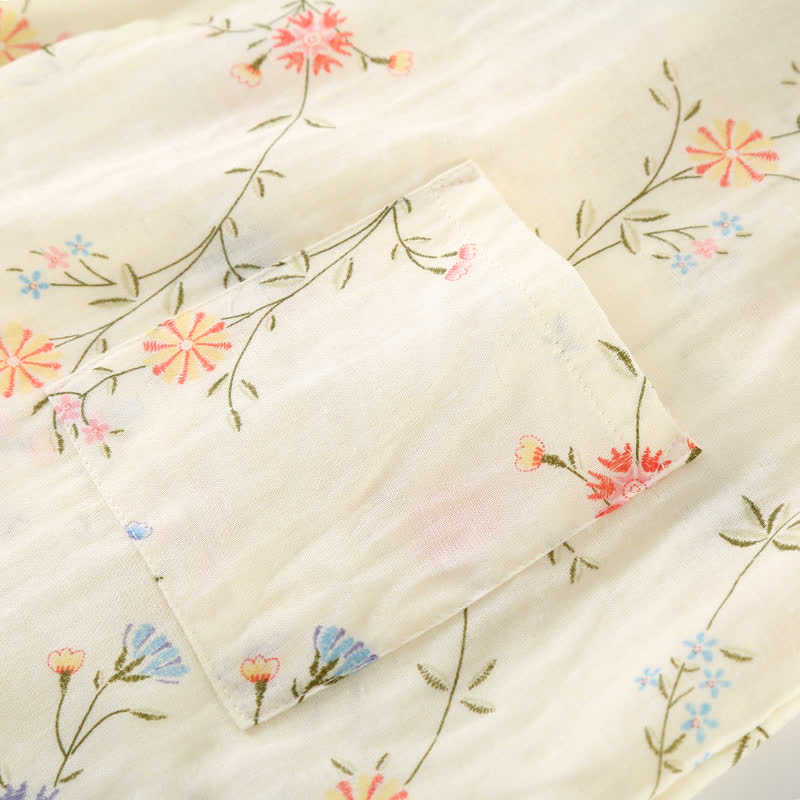 Floral Cotton Gauze Kimono Loungewear Robe - image 21