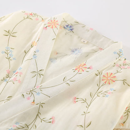 Floral Cotton Gauze Kimono Loungewear Robe - image 15