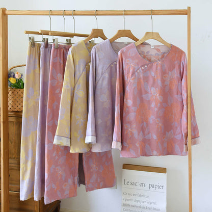 Oriental Hostas Jacquard Cotton Sleepwear Set - image 1