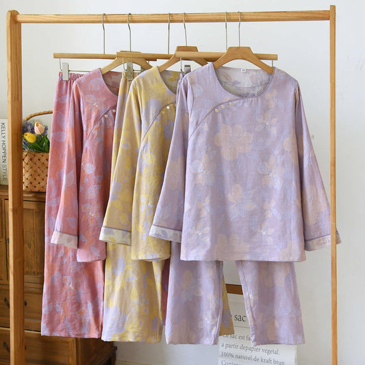 Oriental Hostas Jacquard Cotton Sleepwear Set - image 0