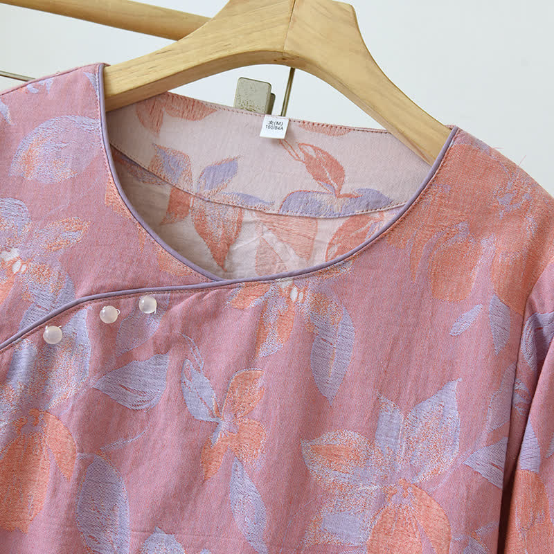 Oriental Hostas Jacquard Cotton Sleepwear Set - image 8