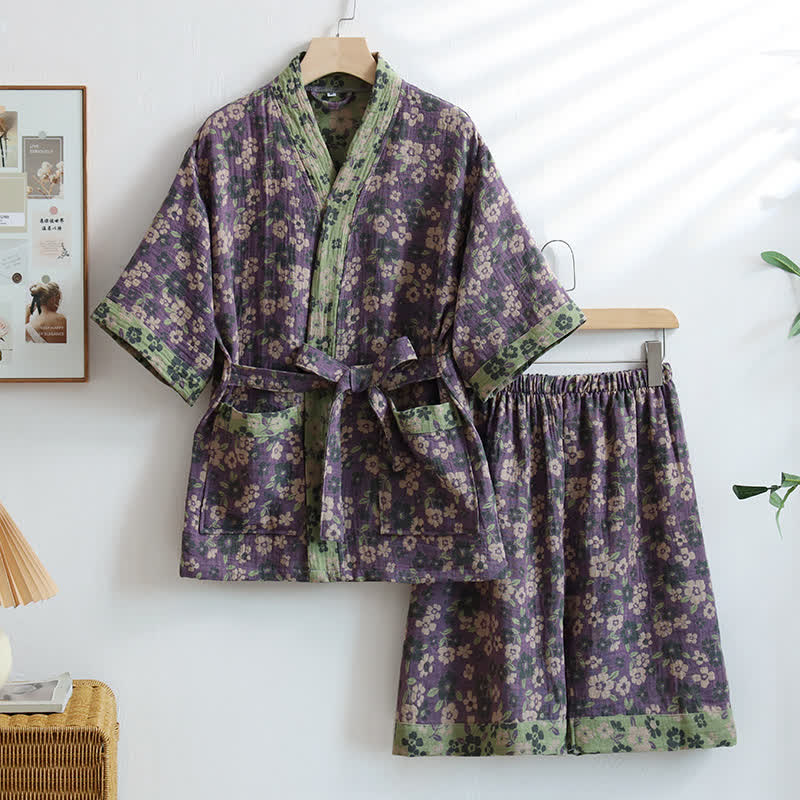 Unisex Cherry Blossom Cotton Kimono Loungewear - XXL - image 0