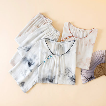 Oriental Ink Wash Landscape Loungewear Set - image 1