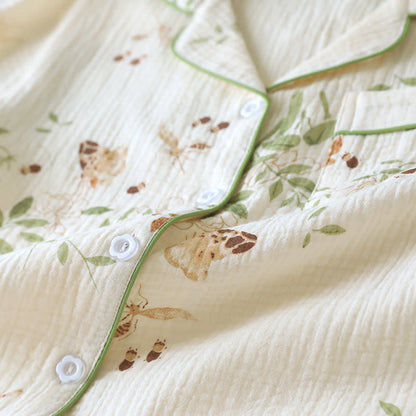Butterfly Leaf Print Cotton Pajama Set - image 5
