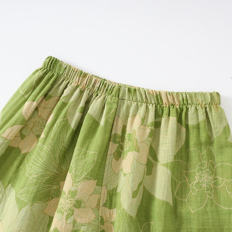 Unisex Hibiscus Cotton Kimono Loungewear Set - image 6