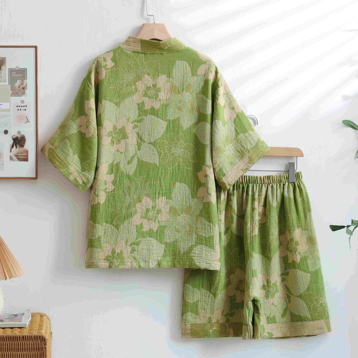 Unisex Hibiscus Cotton Kimono Loungewear Set - image 1