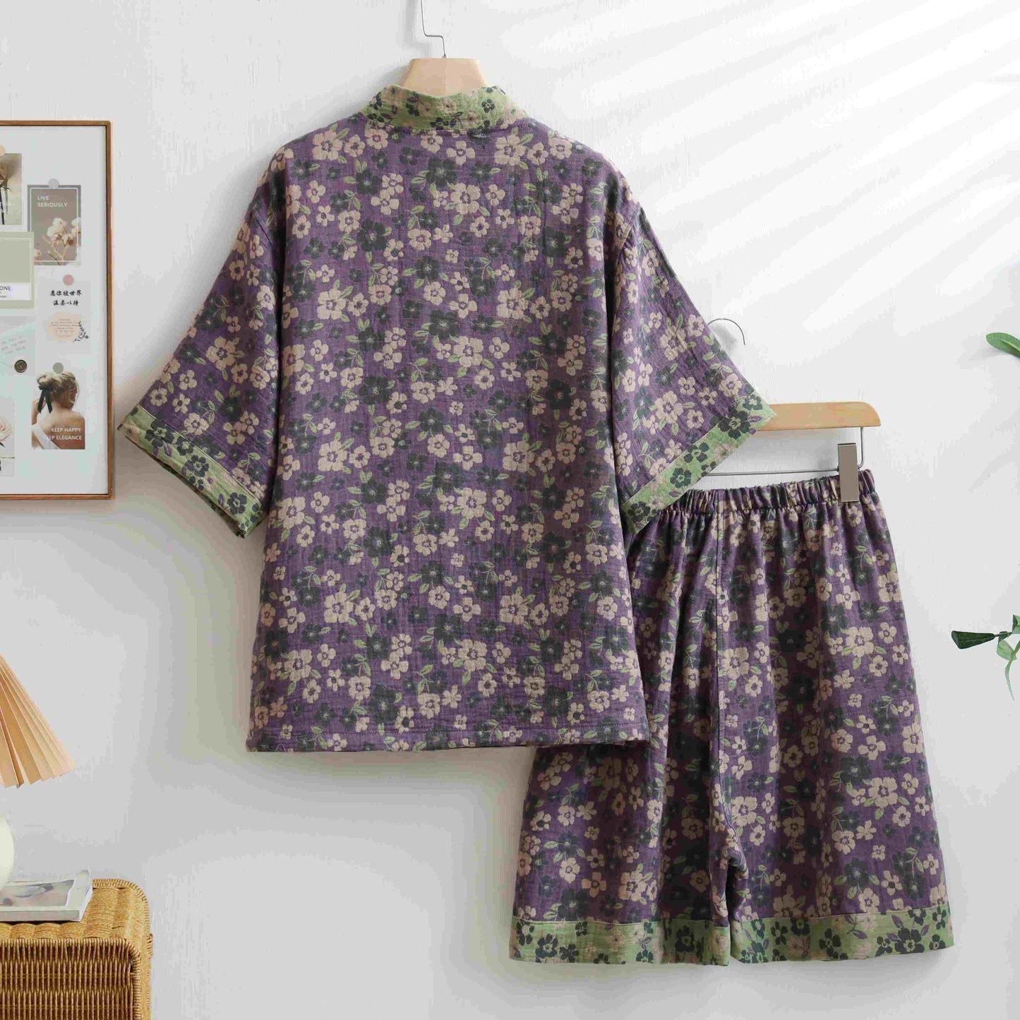 Unisex Cherry Blossom Cotton Kimono Loungewear - image 1