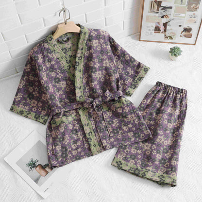 Unisex Cherry Blossom Cotton Kimono Loungewear - image 2