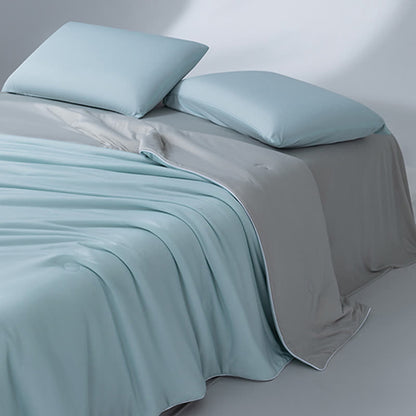 Double-sided Ice Silk Cooling Quilt - Blue & Grey - Queen - image 0