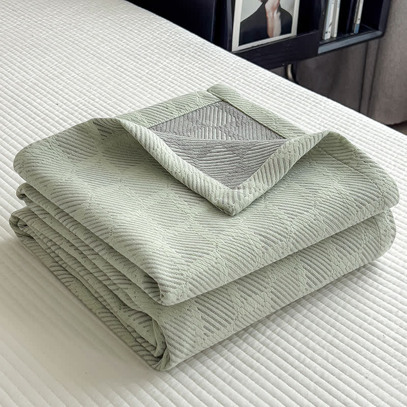 Square Stripe Print Cotton Muslin Quilt - image 15