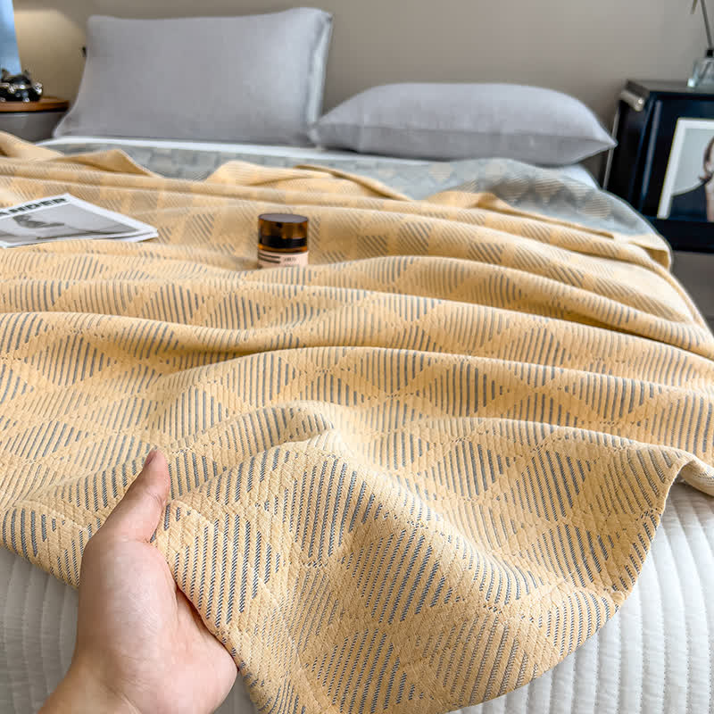 Square Stripe Print Cotton Muslin Quilt - image 8