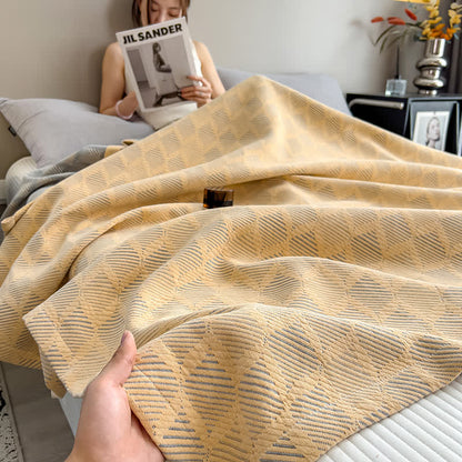 Square Stripe Print Cotton Muslin Quilt - image 6