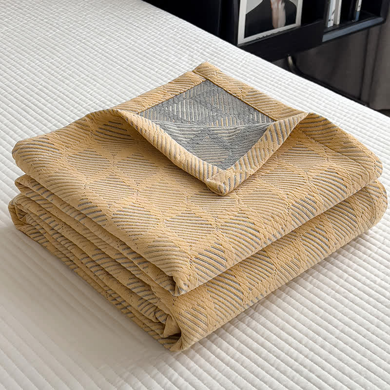 Square Stripe Print Cotton Muslin Quilt - image 9