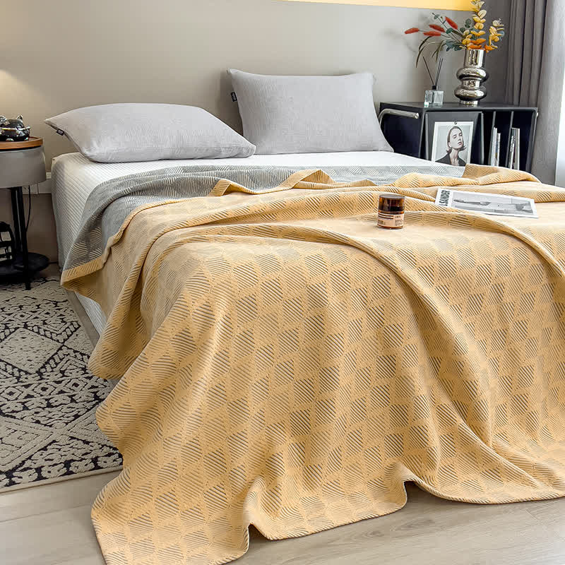 Square Stripe Print Cotton Muslin Quilt - image 5