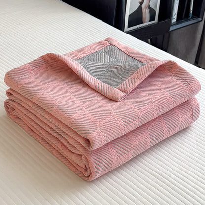 Square Stripe Print Cotton Muslin Quilt - image 12