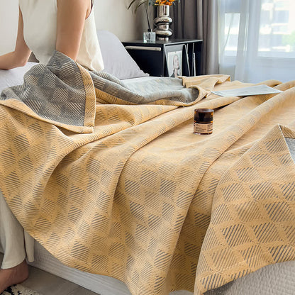 Square Stripe Print Cotton Muslin Quilt - image 7