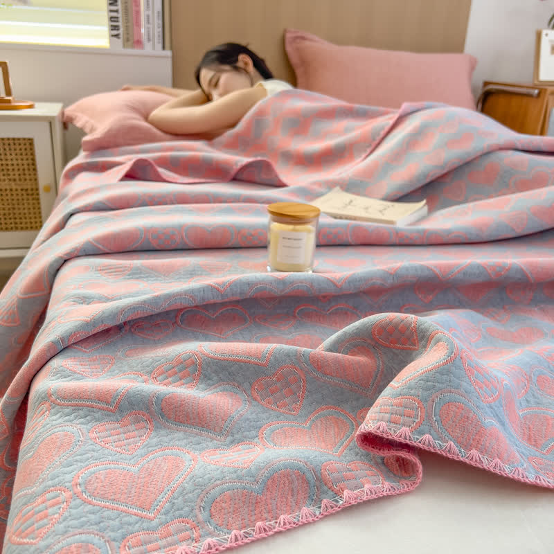 Love Print Pure Cotton Muslin Quilt - image 1